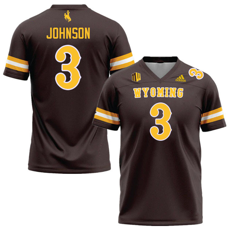 Wyoming Cowboys #3 Andrew Johnson College Football Jerseys,Uniforms-Brown